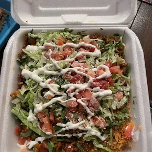 Burrito bowl with chicken