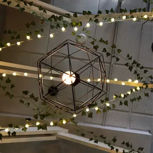 a hanging light fixture