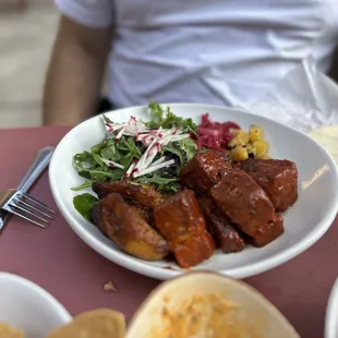 Al Pastor Fried Plantains Side of Greens