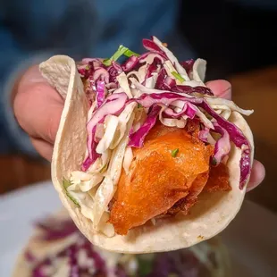 Beer battered fish tacos