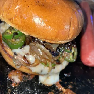 El jefe burger with Oaxaca cheese