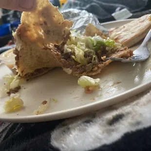 Beef and bean tostada can soggy