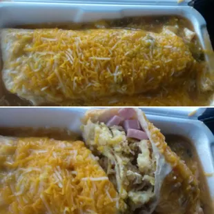 12~19~15 Daily special ham/eggs burrito.. Deliciously Huge too!