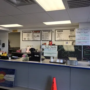 the counter and menus