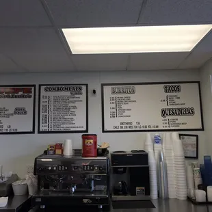 menus on the wall