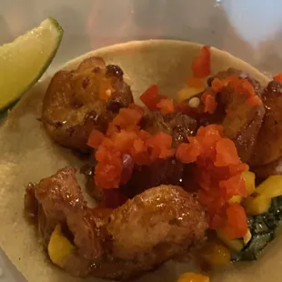 Mango shrimp taco