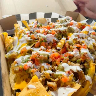 Fracho Box- half fries half nachos