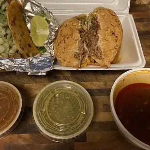 Redemption Quesataco and Birria burrito (new item)