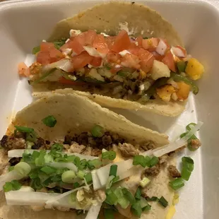 Cauliflower (above) and bulgogi (below) tacos