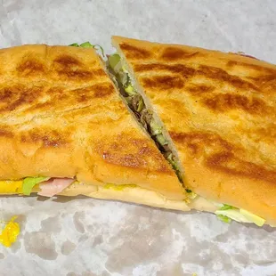 Cuban Sandwich! Look at at that bread crust, all brown and crispy!
