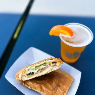 Classic Cuban with an ice cold wheat beer