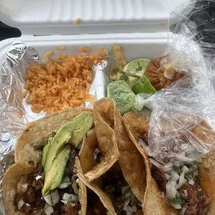 Steak and birria tacos