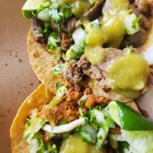 two tacos on a plate
