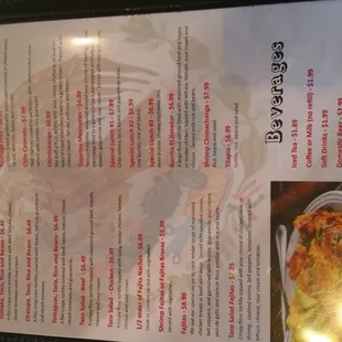 a menu for a mexican restaurant