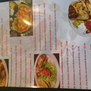 a menu for a mexican restaurant
