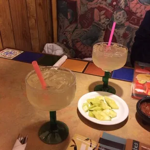 Great sized happy hour margaritas. And yummy too!