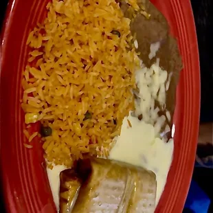 Lots of rice and beans .. yum