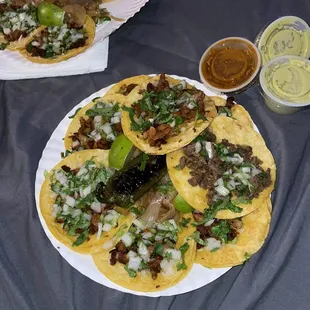 street tacos pork and beef