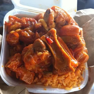 Red Rice &amp; Beans and Stewed Pig Feet