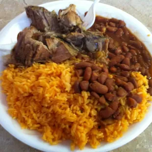 "Lunch plate" pork, rice &amp; beans!