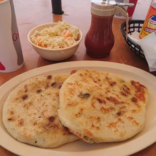 Gigantic pupusas! (20 oz drink cup for reference)