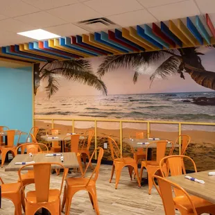 the dining area of a restaurant