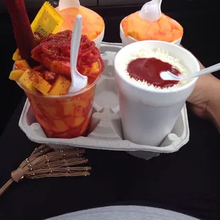 Elote, mangonada and mango explosion