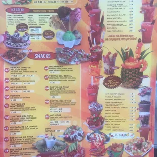 menu