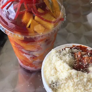 Mexican corn and mangonada