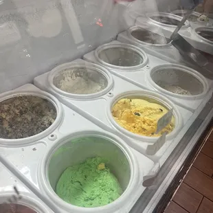 a variety of ice creams