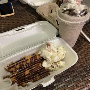 Churros with ice cream :)