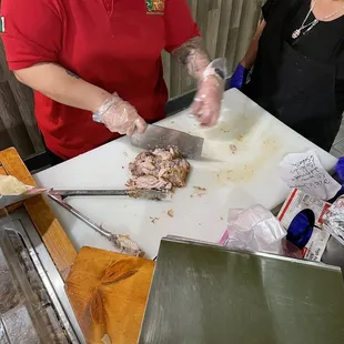 two women preparing food