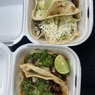 Asada, pastor, lengua tacos