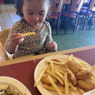 Chicken fingers with fries