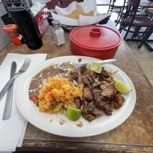 Carnitas Plate with flour tortillas