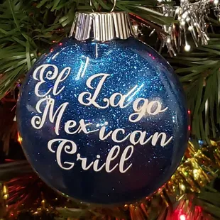 The restaurant had their holiday tree up and I thought the ornament was cute so I got a picture on the way out.