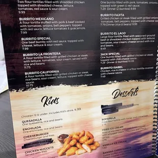 the menu