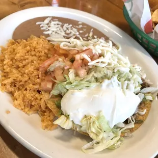 Tostados with beans n rice