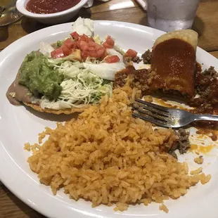 Chalupa, beef enchilada.