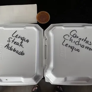 Dinners clearly marked