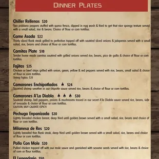 Food menu