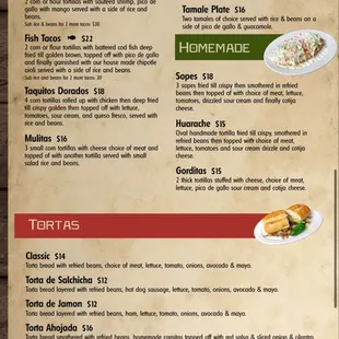 Food menu