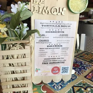 New tortilla soup and desserts