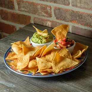 Chips with Guacamole and fresh salsa