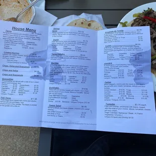 Picture of the menu