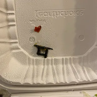 Chicken Fajita with hard sharp piece of plastic I choked on from delivery on GrubHub Monday 01/24/2022