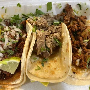 three tacos on a plate
