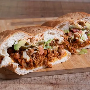 a cut in half sandwich