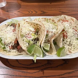 2 beef and 2 bean supreme tacos