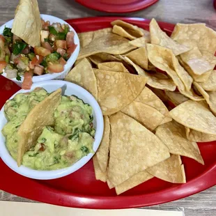 Guacamole Chips and Salsa